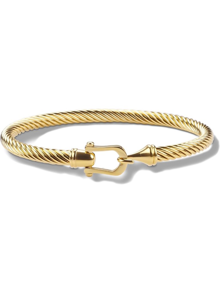 Stylish Twisted Cable Cuff Bracelet - Fine Stainless Steel Jewelry For Women
